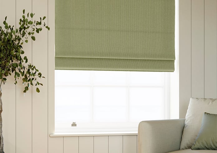 Montierre Stripe, Rainwashed Green - Twist&Fit Roman Blind - Image 5